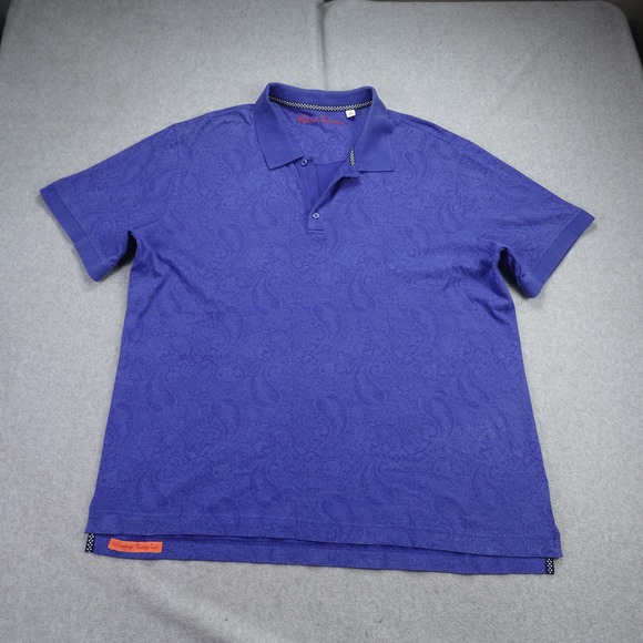 Robert Graham Other - Robert Graham Polo Shirt Mens 3XL‎ Blue Paisley Classic Fit Short Sleeve Cotton